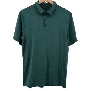 Lululemon Evolution Polo Short Sleeve Storm Teal Men M Golf Performance Stretch